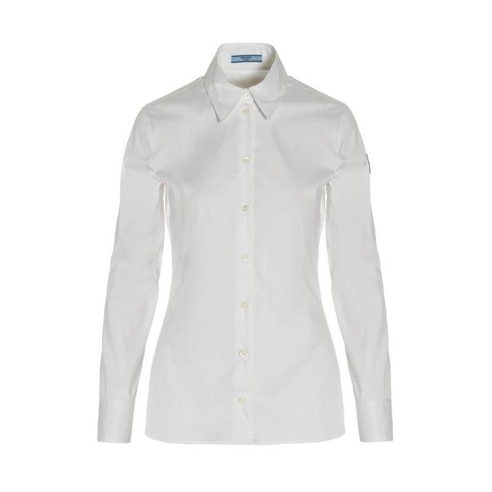 프라다 여자셔츠 포플린 로고 셔츠 [SS2023] WHITE P442G12VCF0009
