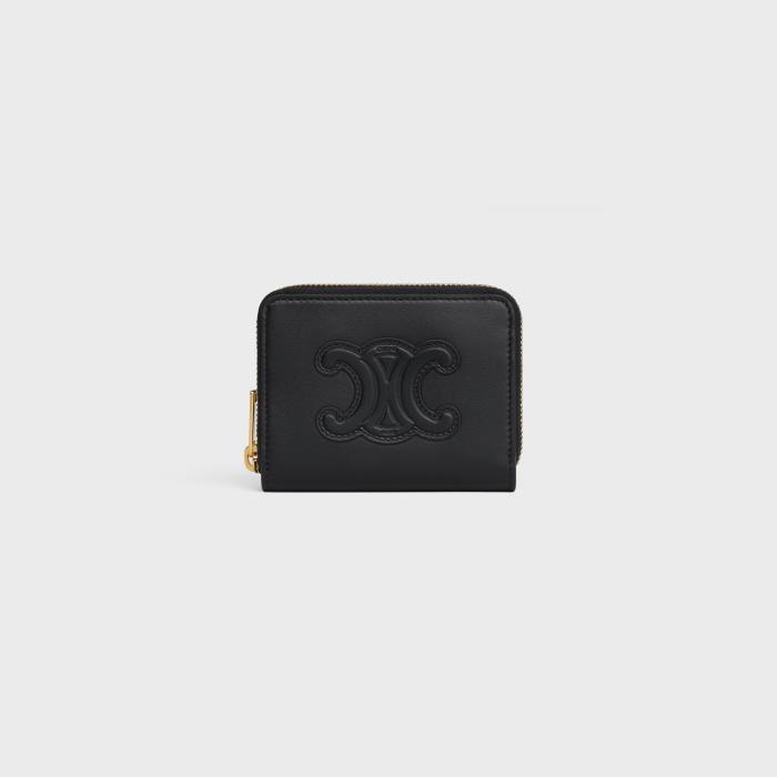 셀린느 여자지갑 컴팩트 지퍼 CUIR` 트리오페 인 소프트 카프스킨 24SS 10K533DR8.38NO