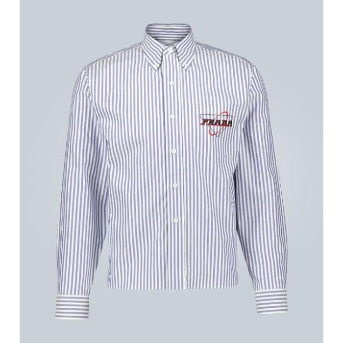 프라다 남자셔츠 스트라이프 프린트 셔츠 로고 24SS P00450751