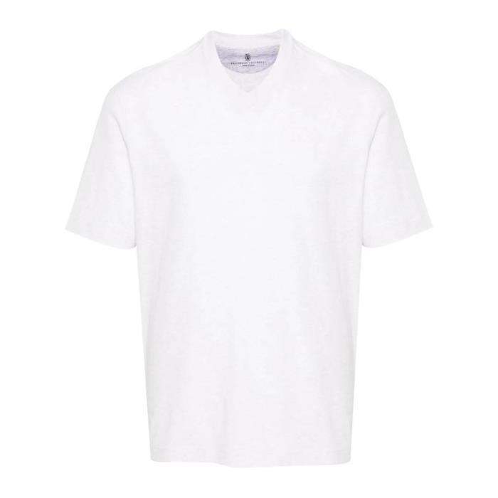 브루넬로쿠치넬리 남자티셔츠 브이 넥 셔츠 24SS M0B131344 C5917 TRAVERTINO