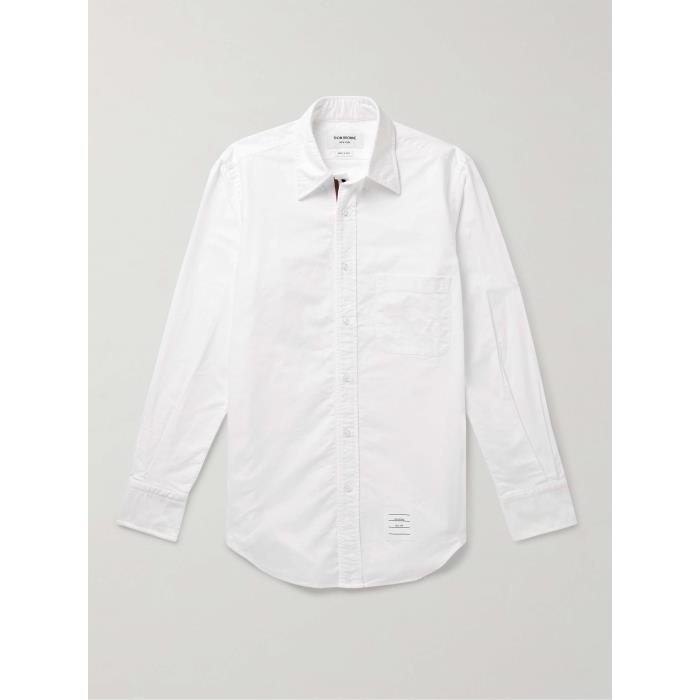 톰브라운 남자셔츠 슬림 핏 버튼 다운 카라 로고 코튼 옥스포드 셔츠 포 24SS 1647597309955717