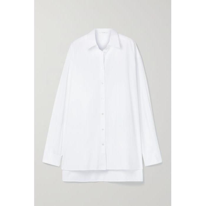 더로우 여자셔츠 에센셜 루카 오버사이즈 코튼 포플린 셔츠 24SS SKU-390020558