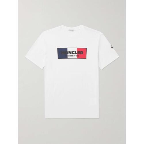 몽클레어 남자티셔츠 화이트 슬림 핏 로고 프린트 코튼 져지 셔츠 24SS 1647597307472111
