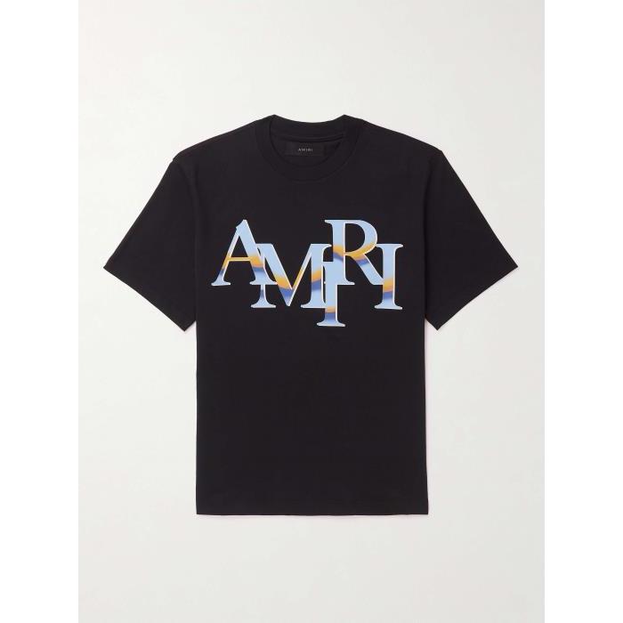 아미리 남자티셔츠 로고 프린트 코튼 져지 셔츠 포 24SS 1647597323682752