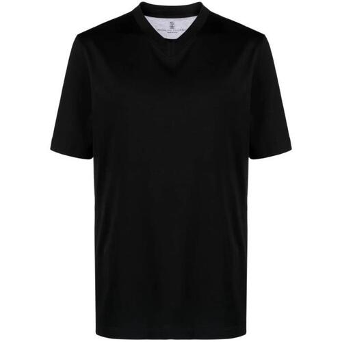 브루넬로쿠치넬리 남자티셔츠 브이 넥 셔츠 24SS M0B131344 C101 NERO