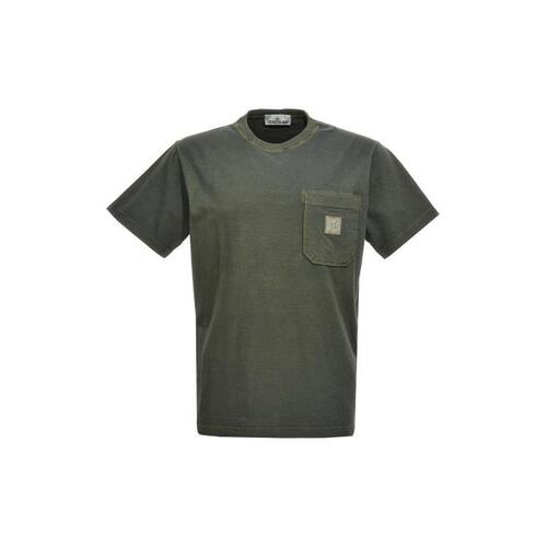 스톤아일랜드 남자티셔츠 로고 셔츠 GREEN 801521957V0159