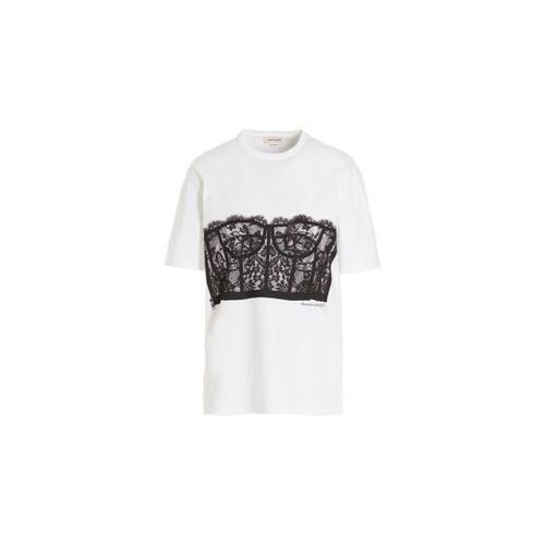 알렉산더맥퀸 티셔츠 코르셋 셔츠 [SS2023] WHITE/BLACK 689062QZAFC0909